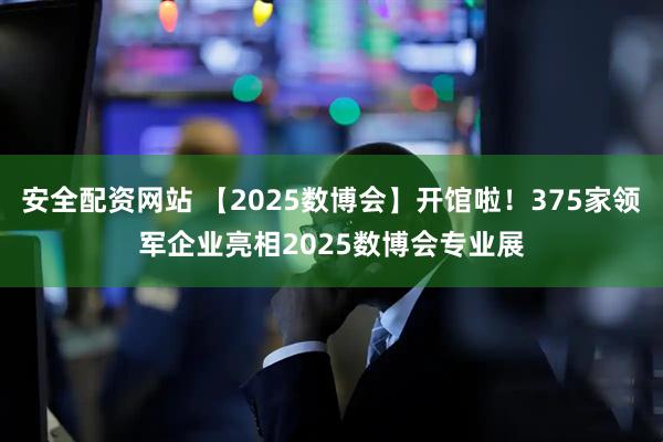 安全配资网站 【2025数博会】开馆啦！375家领军企业亮相2025数博会专业展